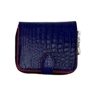 "The Aurora" Purple Square Croco Zip Around Wallet