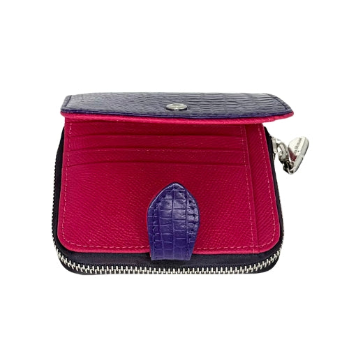 "The Aurora" Purple Square Croco Zip Around Wallet