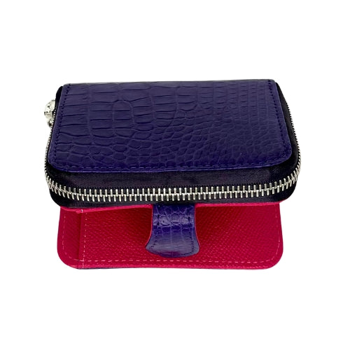 "The Aurora" Purple Square Croco Zip Around Wallet