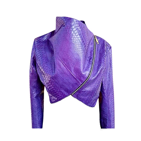 "Kiss of Spring" Purple Python Bolero Jacket: A Bold and Stylish Statement Piece