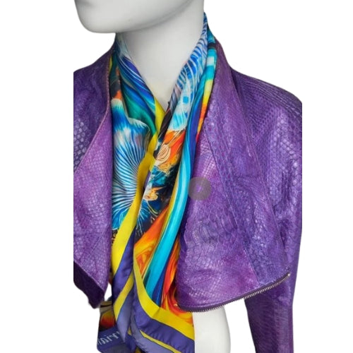 "Mermaid’s Underwater Dance" Luxury Italian Silk Scarf