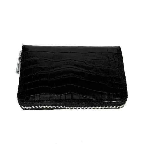 "The Radiant Grace" Black Rectangular Croco Wallet-Two Colored