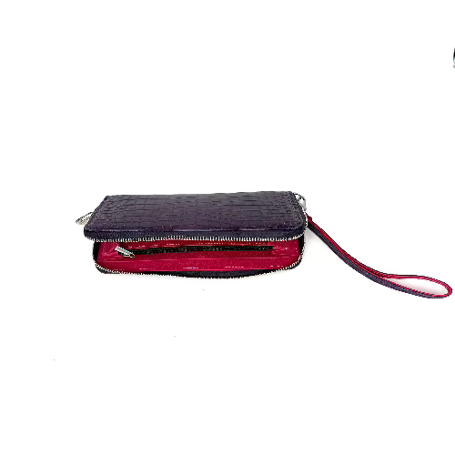 "Radiant Grace" Purple Rectangular Croco Wallet-Two Colored