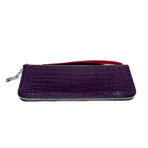 "Radiant Grace" Purple Rectangular Croco Wallet-Two Colored