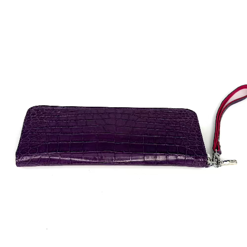 "Radiant Grace" Purple Rectangular Croco Wallet-Two Colored