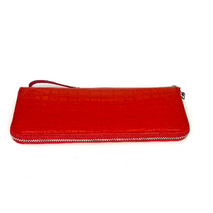 "The Radiant Grace" Red Rectangular Croco Wallet-Two Colored