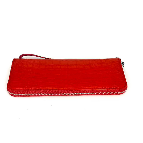 "The Radiant Grace" Red Rectangular Croco Wallet-Two Colored