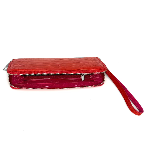 "The Radiant Grace" Red Rectangular Croco Wallet-Two Colored