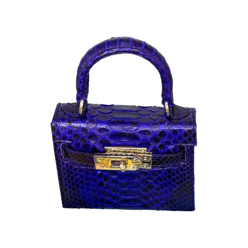 Luxury Blue Python Mini Bag – Elegant & Timeless Statement Piece