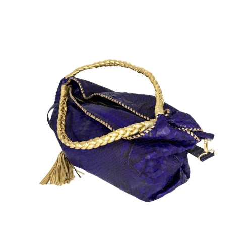 "Comfortable Chic" A Purple Opulent Python Shoulder Bag