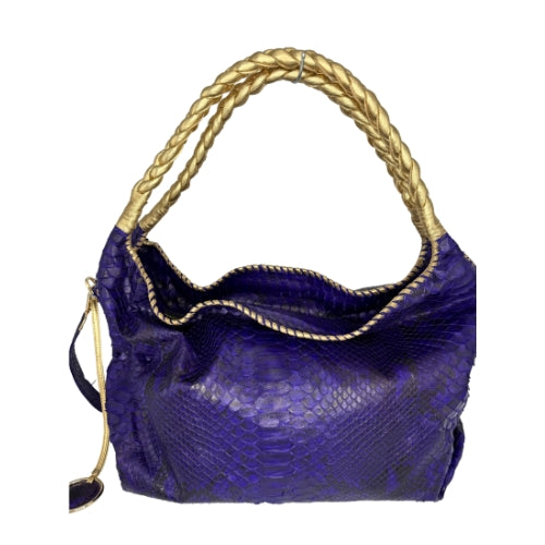 "Comfortable Chic" A Purple Opulent Python Shoulder Bag