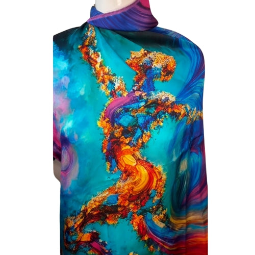 "Explosion Of Dance" Luxury Italian Silk Scarf