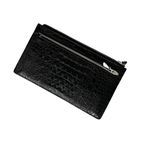 "Look At Me" Black Genuine Crocodile Clutch | Showcase