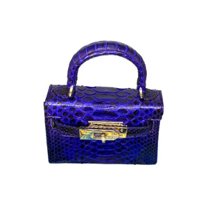 Luxury Blue Python Mini Bag – Elegant & Timeless Statement Piece