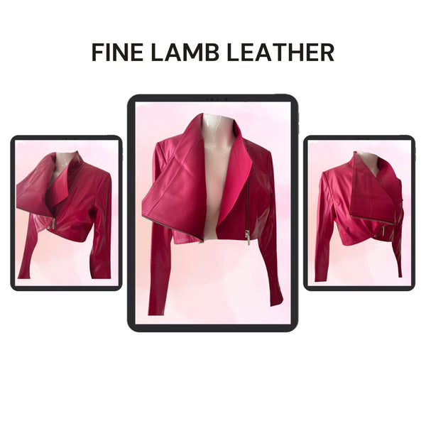 Fine Lamb Leather in Hot Pink