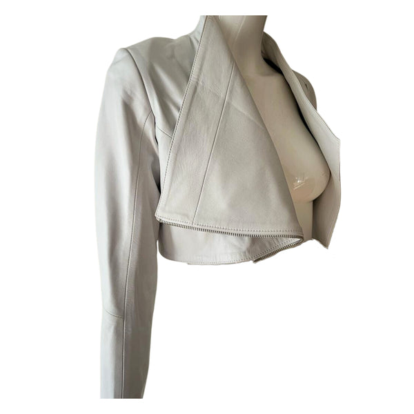 White Bolero Jacket - Finest Lamb Leather